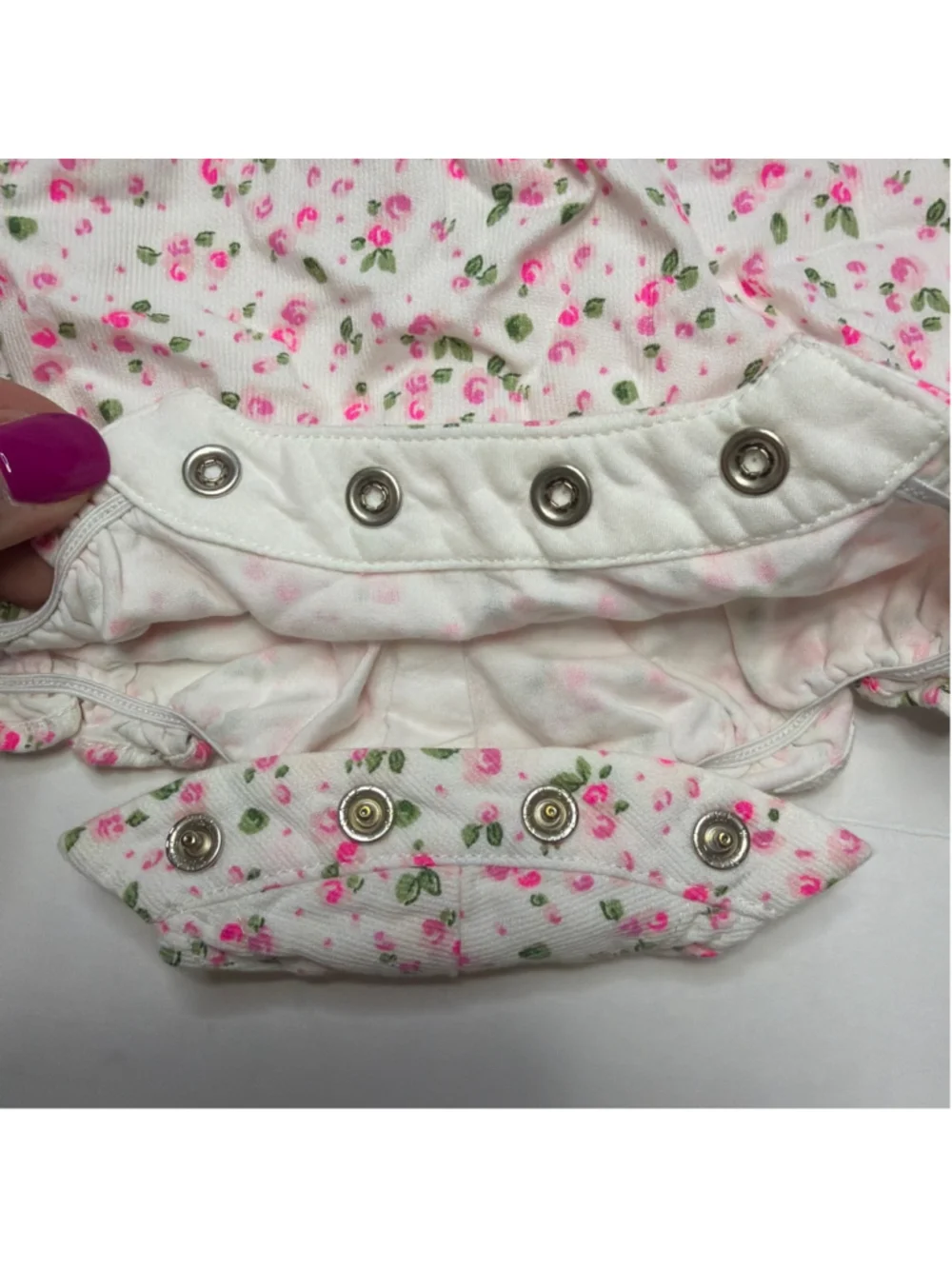 Baby Girl Janie and Jack White Pink Floral Bubble Romper Newborn 0-3 Months